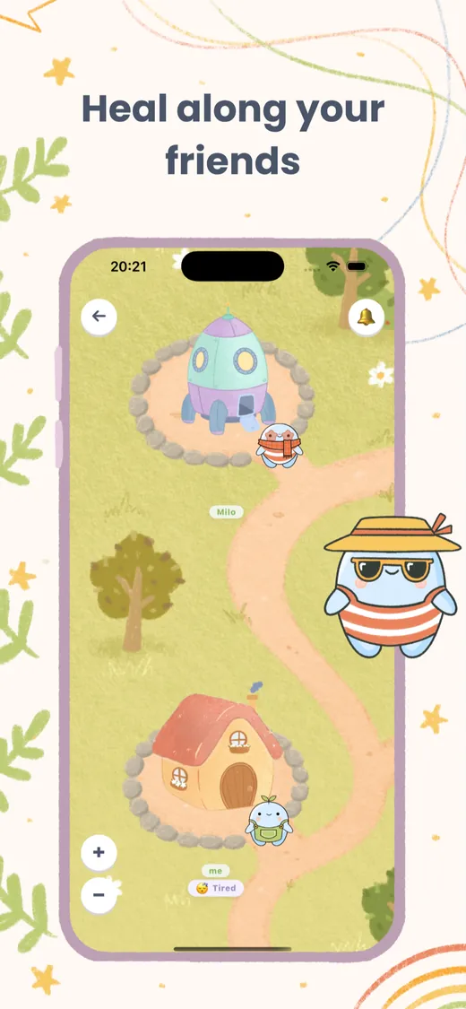 Buba app screenshot: Heal along your friends
