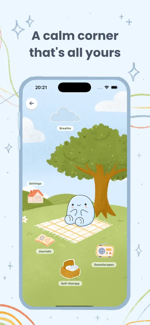 Buba app screenshot: A calm corner that's all yours