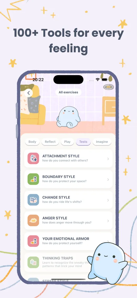 Buba app screenshot: 100+ tools for every feeling